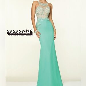 MORI LEE SZ-0 97046 TEAL PROM/FORMAL/PAGENT DRESS